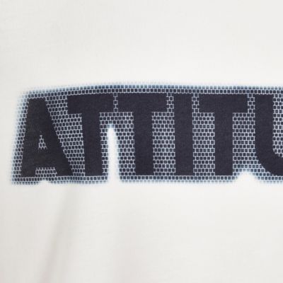 Boys white &#39;Attitude&#39; print T-shirt